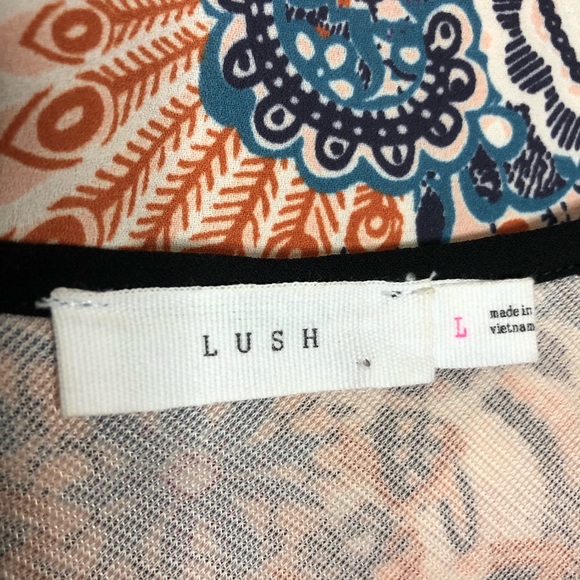 Lush Pink Blue Paisley Floral Cami Strappy Dress L - Picture 3 of 4